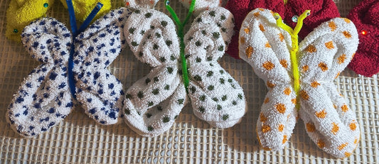Handmade Textured Butterfly Décor Set – Colorful Plush Fabric Butterflies