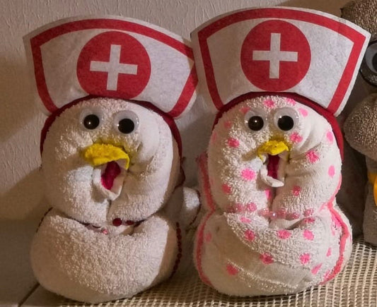 Nurse Sock Owl Plush – Handmade Towel & Sock Gift