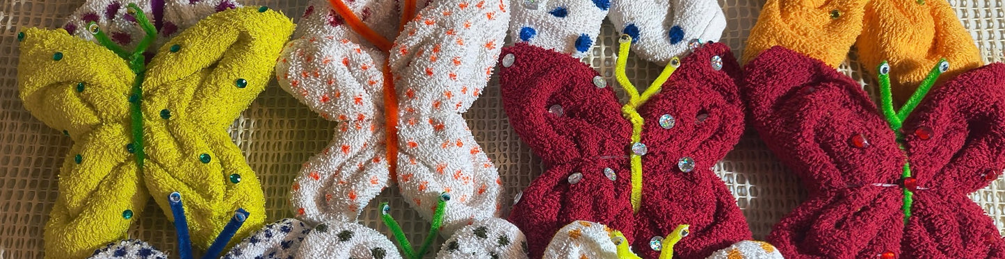 Handmade Textured Butterfly Décor Set – Colorful Plush Fabric Butterflies