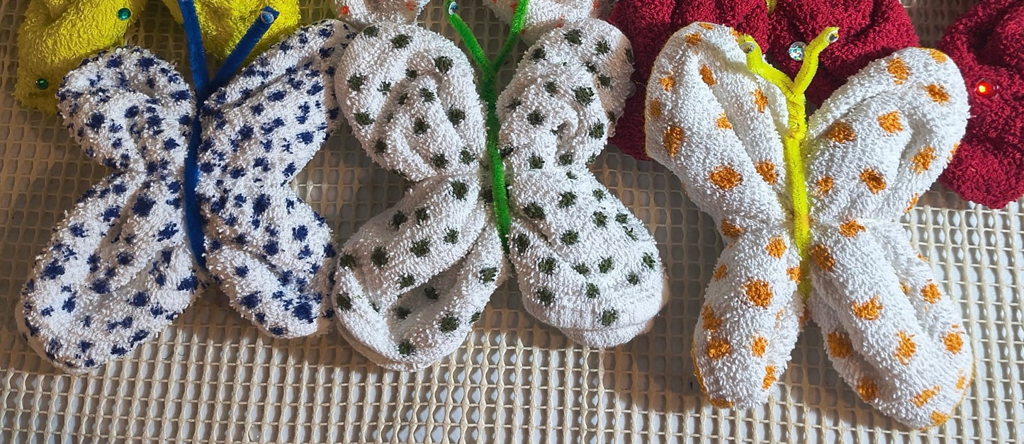 Handmade Textured Butterfly Décor Set – Colorful Plush Fabric Butterflies