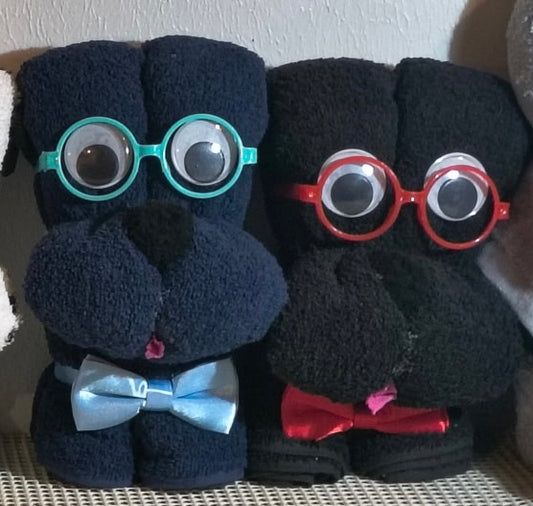 Googly-Eyed Towel Buddy Set – Handmade Decorative Bathroom Towel Characters