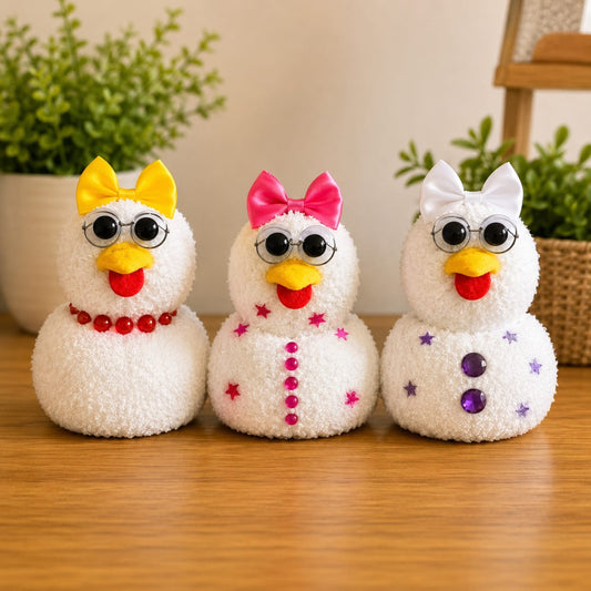 Sparkly Handmade Duck Plush Décor Set 🐥✨
